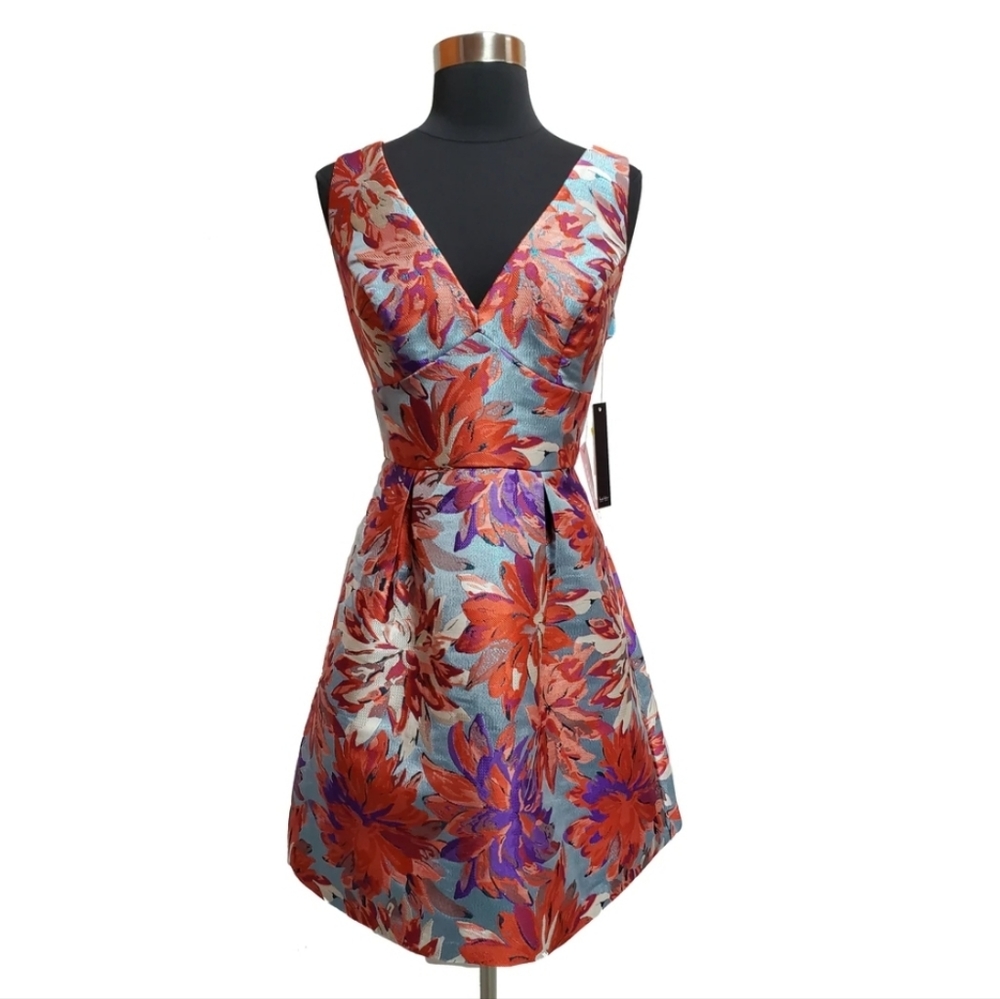 Nicole Miller Floral Metallic Dress